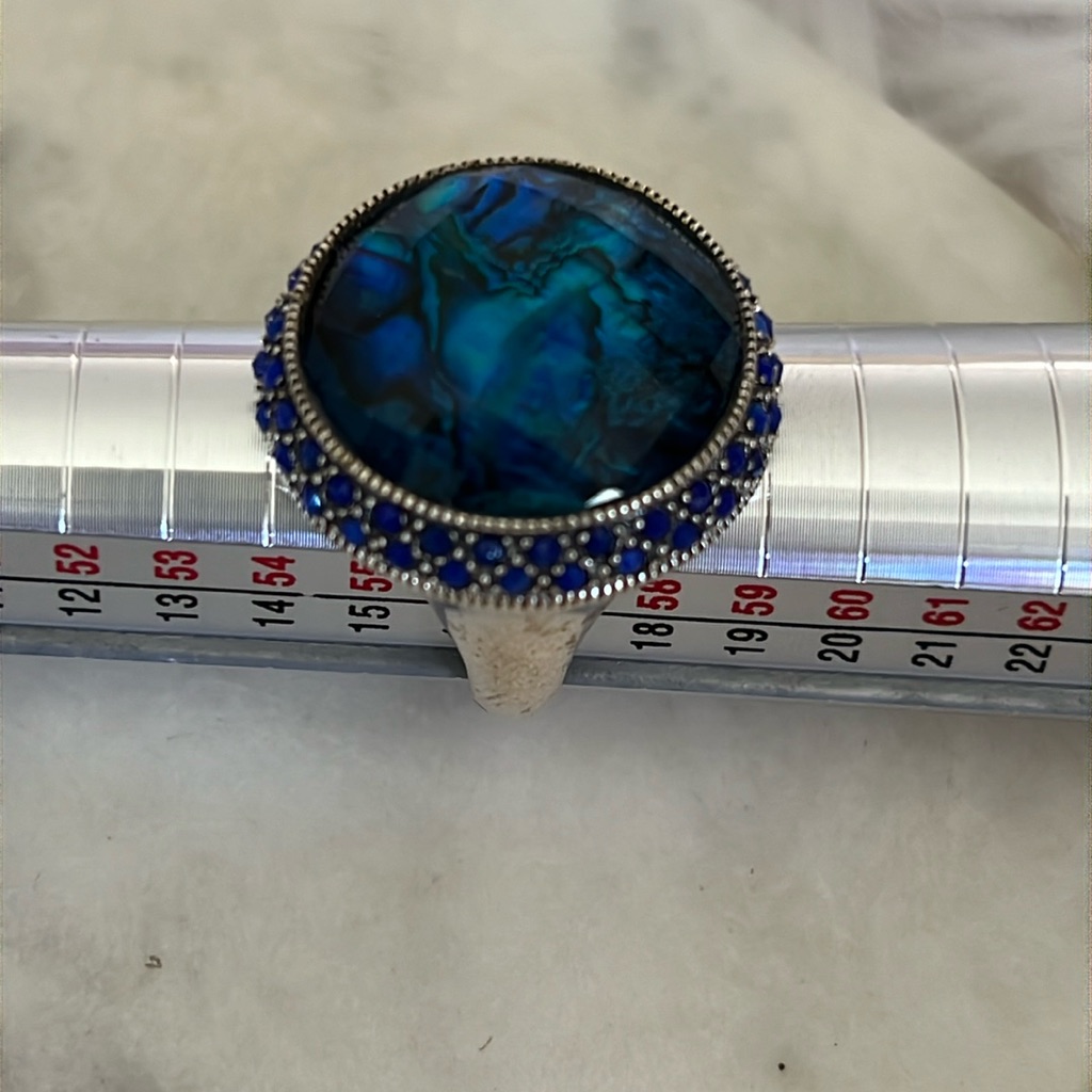 Marc 925 Sterling And Sapphire Ring Size 8